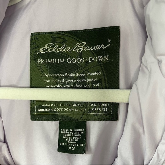 [xs] Eddie Bauer Goose Down Embroidered Lavender Purple Spring Puffer Vest - Picture 11 of 13